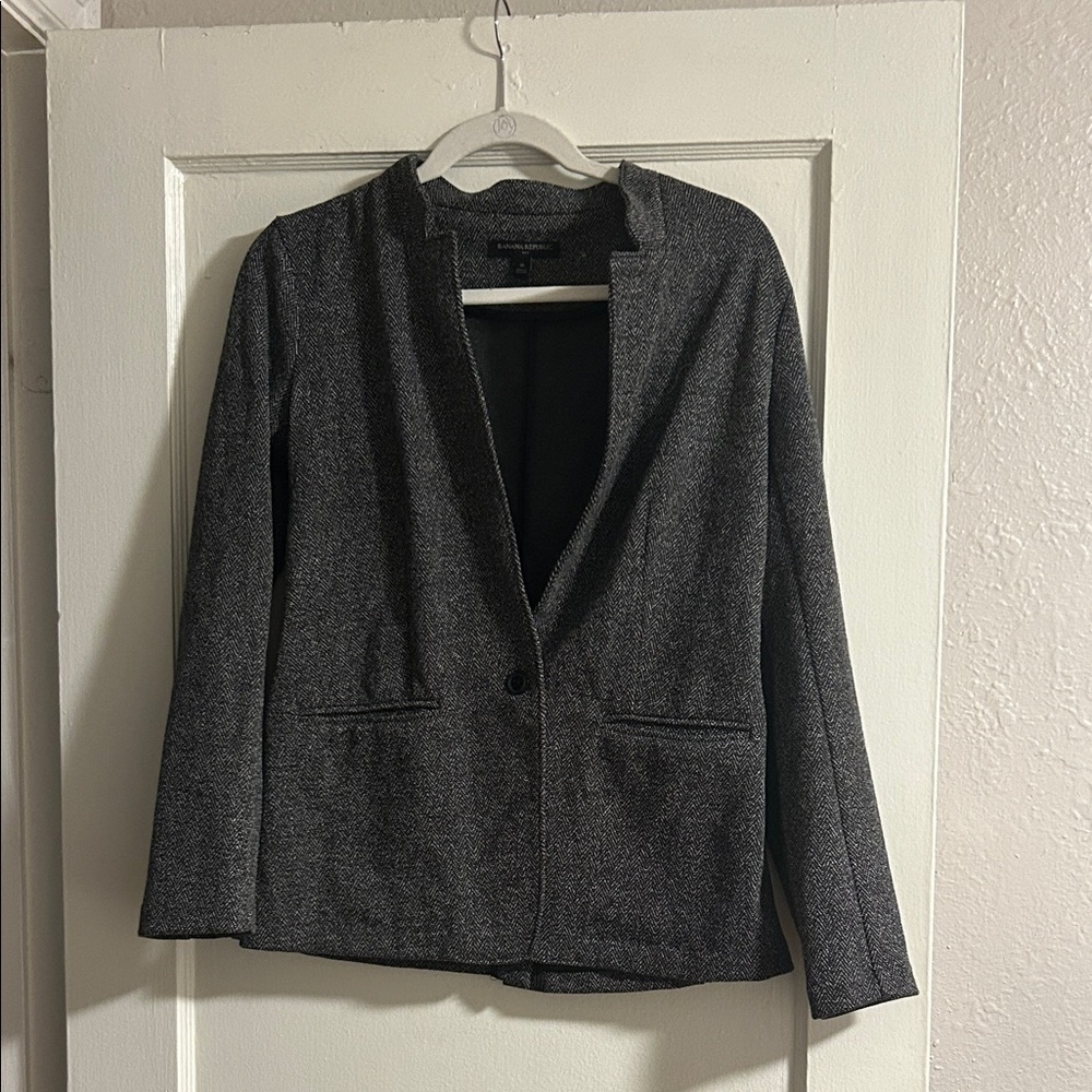 Women's Charcoal Gray Open Blazer Jacket Banana Republic
